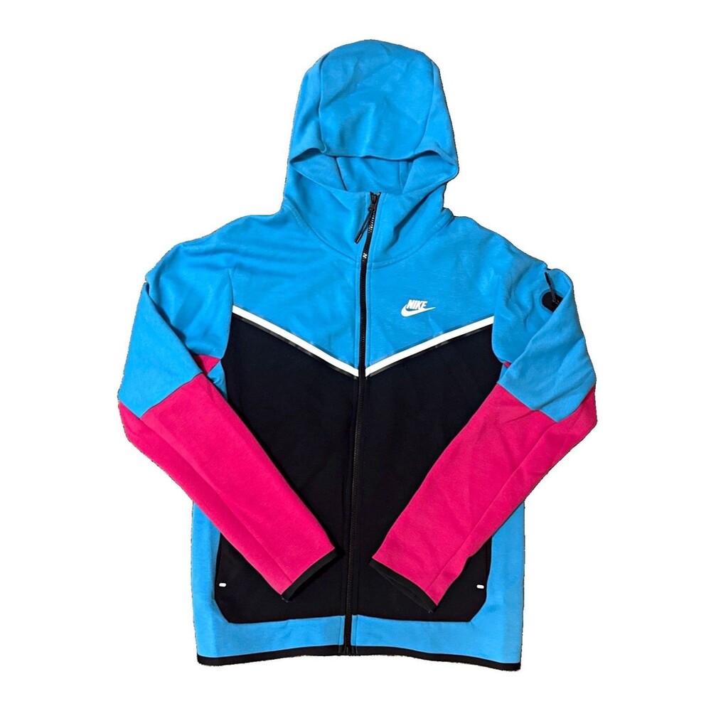 Nike Sportswear Tech Fleece Full-Zip Hoodie Blue Fury Black Fireberry Small